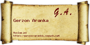 Gerzon Aranka névjegykártya